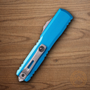 Microtech Auto Ultratech S/E Gen IV Folding Knife 3.5" Bohler M390MK Steel Blade Blue Aluminum Handle