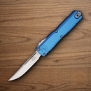 Microtech Auto Ultratech S/E Gen IV Folding Knife 3.5" Bohler M390MK Steel Blade Blue Aluminum Handle