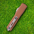Microtech Auto Ultratech S/E Gen IV Folding Knife 3.5" Bohler M390MK Steel Blade Brown Aluminum Handle