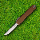 Microtech Auto Ultratech S/E Gen IV Folding Knife 3.5" Bohler M390MK Steel Blade Brown Aluminum Handle