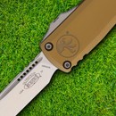 Microtech Auto Ultratech S/E Gen IV Folding Knife 3.13" Bohler M390MK Steel Blade Tan Aluminum Handle