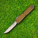 Microtech Auto Ultratech S/E Gen IV Folding Knife 3.13" Bohler M390MK Steel Blade Tan Aluminum Handle