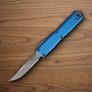 Microtech Auto Ultratech S/E Gen IV Folding Knife 3.5" Bohler M390MK Steel Blade Blue Aluminum Handle