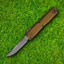 Microtech Auto Ultratech S/E Gen IV Folding Knife 3.5" Bohler M390MK Steel Blade Tan Aluminum Handle