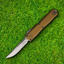 Microtech Auto Ultratech S/E Gen IV Folding Knife 3.5" Bohler M390MK Steel Blade Tan Aluminum Handle
