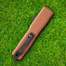 Microtech Auto Ultratech S/E Gen IV Folding Knife 3.5" Bohler M390MK Steel Blade Brown Aluminum Handle