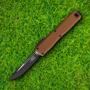 Microtech Auto Ultratech S/E Gen IV Folding Knife 3.5" Bohler M390MK Steel Blade Brown Aluminum Handle