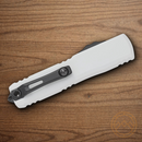 Microtech Auto Ultratech S/E Gen IV Folding Knife 3.5" Bohler M390MK Steel Blade White Aluminum Handle
