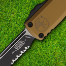 Microtech Auto Ultratech S/E Gen IV Folding Knife 3.5" Bohler M390MK Steel Blade Tan Aluminum Handle