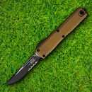 Microtech Auto Ultratech S/E Gen IV Folding Knife 3.5" Bohler M390MK Steel Blade Tan Aluminum Handle