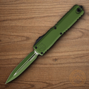 Microtech Auto Ultratech Gen III Folding Knife 3.5" Bohler M390MK Steel Blade Green Aluminum Handle