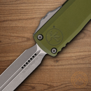 Microtech Auto Ultratech Gen IV Folding Knife 3.5" Bohler M390MK Steel Blade OD Green Aluminum Handle