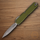 Microtech Auto Ultratech Gen IV Folding Knife 3.5" Bohler M390MK Steel Blade OD Green Aluminum Handle