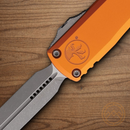 Microtech Auto Ultratech Gen IV Folding Knife 3.5" Bohler M390MK Steel Blade Orange Aluminum Handle