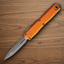Microtech Auto Ultratech Gen IV Folding Knife 3.5" Bohler M390MK Steel Blade Orange Aluminum Handle