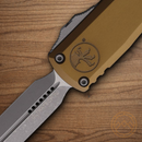 Microtech Auto Ultratech Gen IV Folding Knife 3.5" Bohler M390MK Steel Blade Tan Aluminum Handle