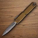 Microtech Auto Ultratech Gen IV Folding Knife 3.5" Bohler M390MK Steel Blade Tan Aluminum Handle