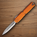 Microtech Auto Ultratech Gen IV Folding Knife 3.5" Bohler M390MK Steel Blade Orange Aluminum Handle