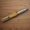 Microtech Auto Ultratech Gen IV Folding Knife 3.5" Bohler M390MK Steel Blade Tan Aluminum Handle