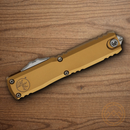 Microtech Auto Ultratech Gen IV Folding Knife 3.5" Bohler M390MK Steel Blade Tan Aluminum Handle