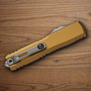 Microtech Auto Ultratech Gen IV Folding Knife 3.5" Bohler M390MK Steel Blade Tan Aluminum Handle