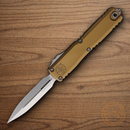 Microtech Auto Ultratech Gen IV Folding Knife 3.5" Bohler M390MK Steel Blade Tan Aluminum Handle