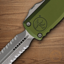 Microtech Auto Ultratech Gen IV Folding Knife 3.5" Bohler M390MK Steel Blade OD Green Aluminum Handle