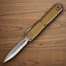 Microtech Auto Ultratech Gen IV Folding Knife 3.5" Bohler M390MK Steel Blade Tan Aluminum Handle