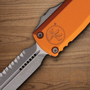 Microtech Auto Ultratech Gen IV Folding Knife 3.5" Bohler M390MK Steel Blade Orange Aluminum Handle