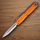 Microtech Auto Ultratech Gen IV Folding Knife 3.5" Bohler M390MK Steel Blade Orange Aluminum Handle