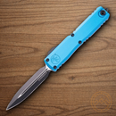 Microtech Auto Ultratech Gen IV Folding Knife 3.5" Bohler M390MK Steel Blade Blue Aluminum Handle