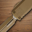 Microtech Auto Ultratech Gen IV Folding Knife 3.5" Bohler M390MK Steel Blade  Tan Aluminum Handle
