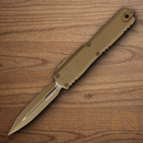 Microtech Auto Ultratech Gen IV Folding Knife 3.5" Bohler M390MK Steel Blade  Tan Aluminum Handle