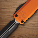 Microtech Auto Ultratech D/E Gen IV Folding Knife 3.5" Bohler M390MK Steel Blade Orange Aluminum Handle