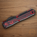 Microtech Auto Ultratech Gen IV Folding Knife 3.5" Bohler M390MK Steel Blade Black/Red Aluminum Handle