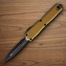 Microtech Auto Ultratech Gen IV Folding Knife 3.5" Bohler M390MK Steel Blade Tan Aluminum Handle