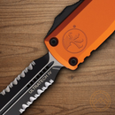 Microtech Auto Ultratech Gen IV Folding Knife 3.5" Bohler M390MK Steel Blade Orange Aluminum Handle