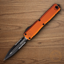 Microtech Auto Ultratech Gen IV Folding Knife 3.5" Bohler M390MK Steel Blade Orange Aluminum Handle