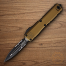 Microtech Auto Ultratech Gen IV Folding Knife 3.5" Bohler M390MK Steel Blade Tan Aluminum Handle