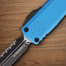 Microtech Auto Ultratech Gen IV Folding Knife 3.5" Bohler M390MK Steel Blade Blue Aluminum Handle