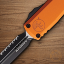 Microtech Auto Ultratech Gen IV Folding Knife 3.5" Bohler M390MK Steel Blade Orange Aluminum Handle