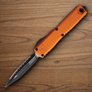 Microtech Auto Ultratech Gen IV Folding Knife 3.5" Bohler M390MK Steel Blade Orange Aluminum Handle