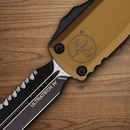 Microtech Auto Ultratech Gen IV Folding Knife 3.5" Bohler M390MK Steel Blade Tan Aluminum Handle
