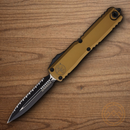 Microtech Auto Ultratech Gen IV Folding Knife 3.5" Bohler M390MK Steel Blade Tan Aluminum Handle