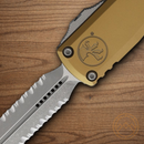 Microtech Auto Ultratech Gen IV Folding Knife 3.5" Bohler M390MK Steel Blade Tan Aluminum Handle