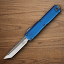 Microtech Auto Ultratech T/E Gen IV Folding Knife 3.5" Bohler M390MK Steel Blade Blue Aluminum Handle