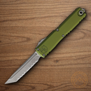 Microtech Auto Ultratech Gen IV Folding Knife 3.5" Bohler M390MK Steel Blade OD Green Aluminum Handle