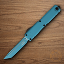 Microtech Auto Ultratech Gen IV Folding Knife 3.5" Bohler M390MK Steel Blade Cyan Aluminum Handle
