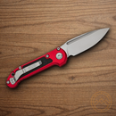 Microtech Auto LUDT Folding Knife 3.5" Bohler M390MK Steel Blade Red/Black Aluminum Handle