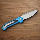Microtech Auto LUDT Folding Knife 3.5" Bohler M390MK Steel Blade Blue/Black Aluminum Handle